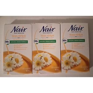 3 Nair Legs & Body Wax Strips Sensitive Skin 48 Total Long Lasting Hair Removal